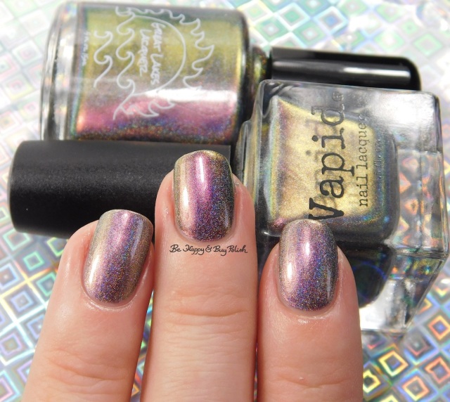 Great Lakes Lacquer The Centre Cannot Hold versus Vapid Lacquer Cyber Punk light box | Be Happy And Buy Polish