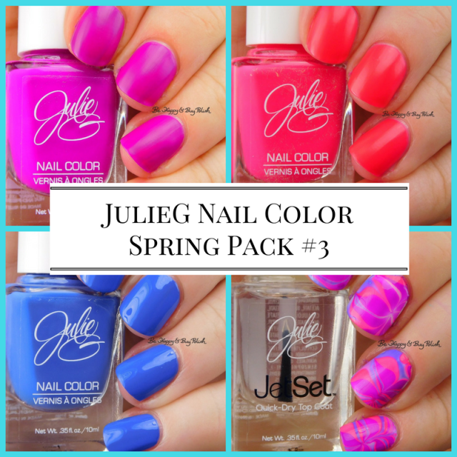 JulieG Nail Color Spring Pack #3 Fierce & Fab, Oh Em Gee, Cabana Boy | Be Happy And Buy Polish
