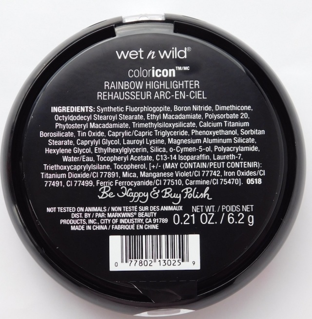 Wet N Wild coloricon Rainbow Highlighter Moonstone Mystique ingredients | Be Happy And Buy Polish