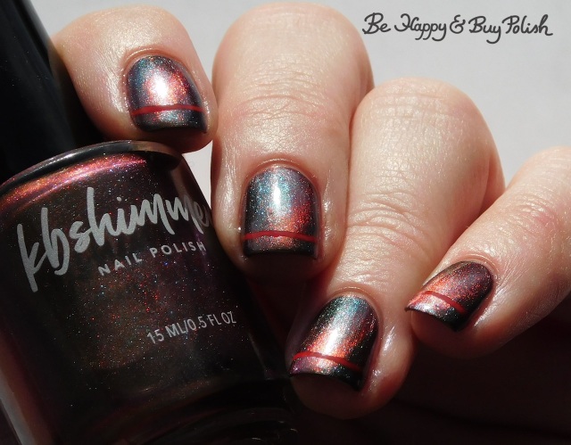 kbshimmer santa claws magnetic nail polish, la colors siren simple stripe manicure | Be Happy And Buy Polish